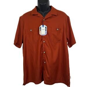 ROWM Rust Orange Short Sleeve Button Up Men's Shirt Size XL NWT